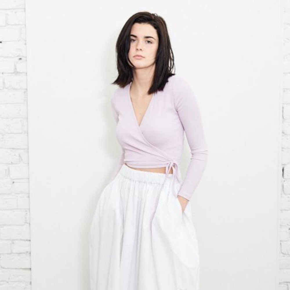 Amomento Lilac LS Wrap Tee